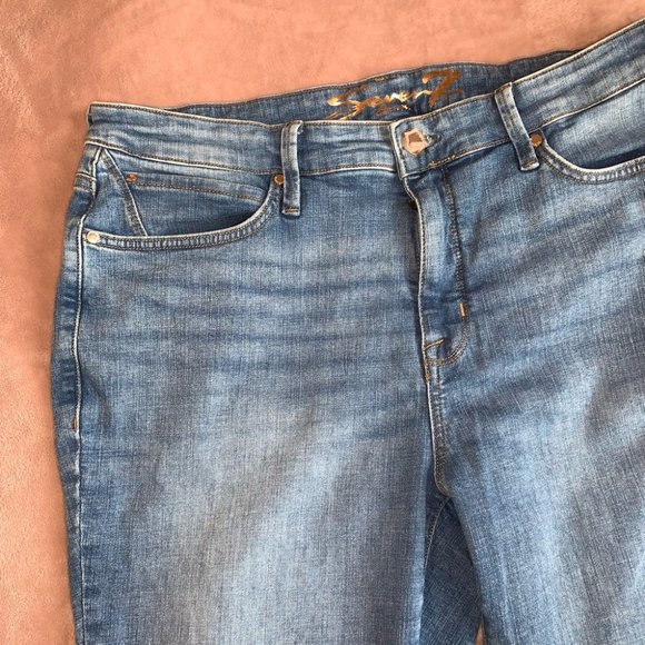 Seven7 Ultra High Rise Skinny Jeans Distressed Ripped Size 16W - Picture 5 of 13